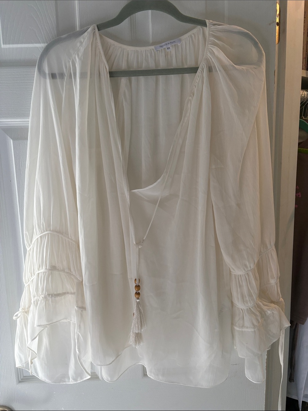 Patricia Pepe Boho Tie-Front Blouse - Cream